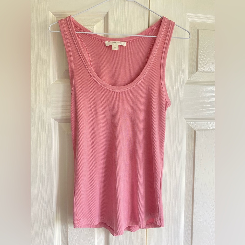 Treasure & Bond Pink Ribbed Fitted Tank Top NWOT